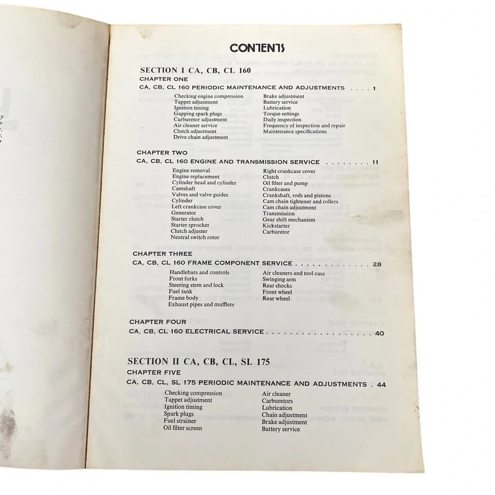 Vintage Honda Service Repair Handbook All 750 Models 1969-1971